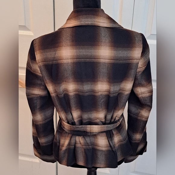 Worthington Petite Stretch Brown Wrap Jacket    Size 8P - Picture 5 of 6